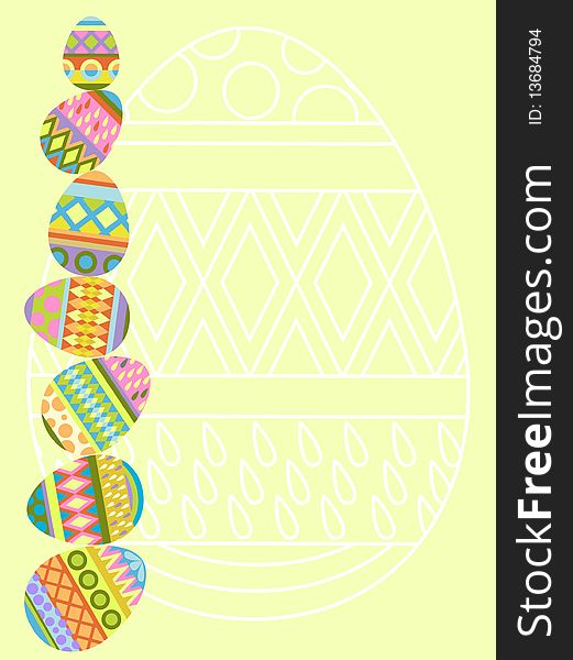 Easter eggs card in multi colors