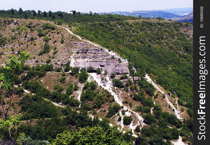 The village Saharna is well-known for a cave monastery of XIII. Moldova.