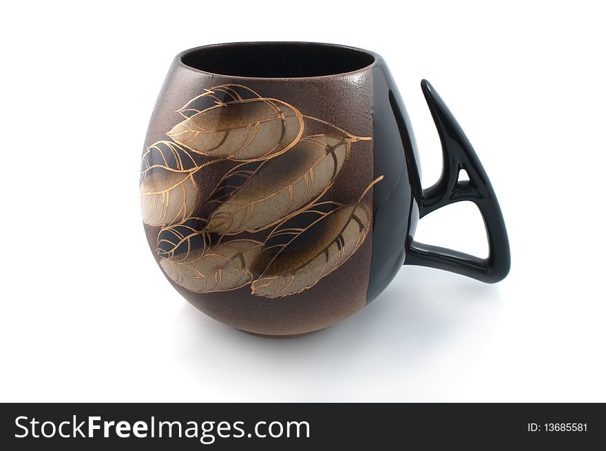 Ceramic mug on a white background