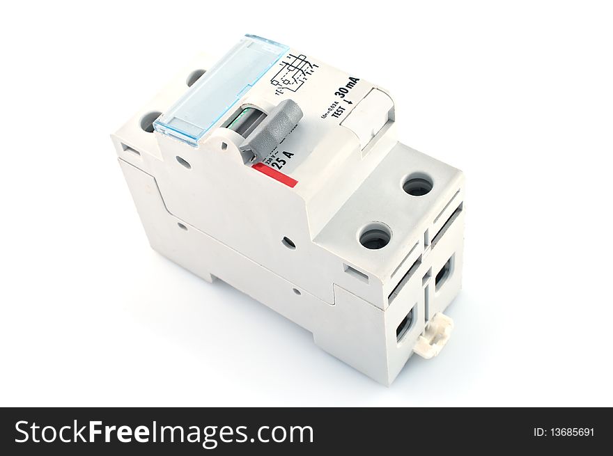 Automatic circuit breaker, isolated on a white background. Automatic circuit breaker, isolated on a white background.