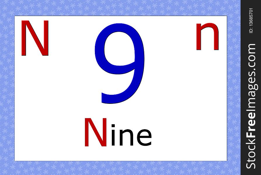 Individual english alphabet, whit nine- illustration