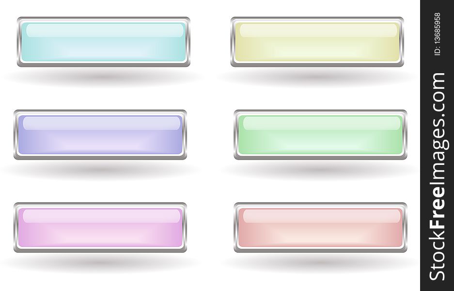 Set of six light buttons. Set of six light buttons