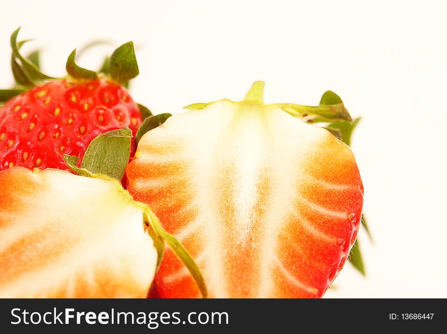 Beautifully fresh red strawberries from Grandma's garden.