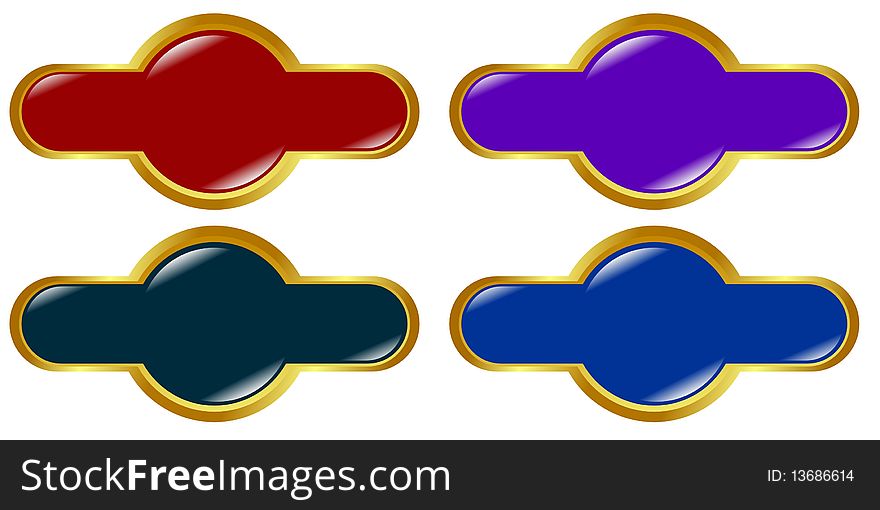 Vector set of colored buttons