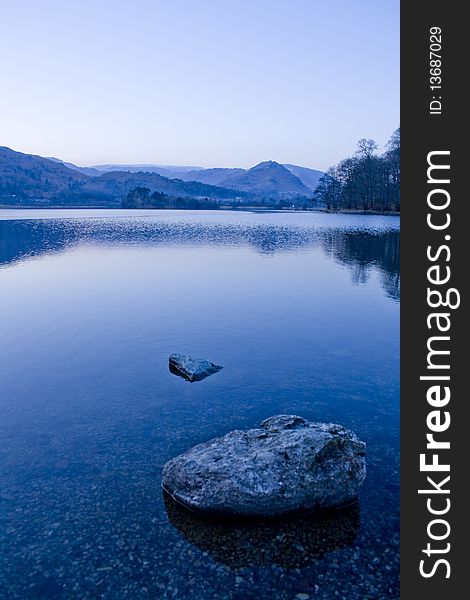 Photo taken at dusk in March at Grasmere in the Lake District (Cumbria, UK). Photo taken at dusk in March at Grasmere in the Lake District (Cumbria, UK)