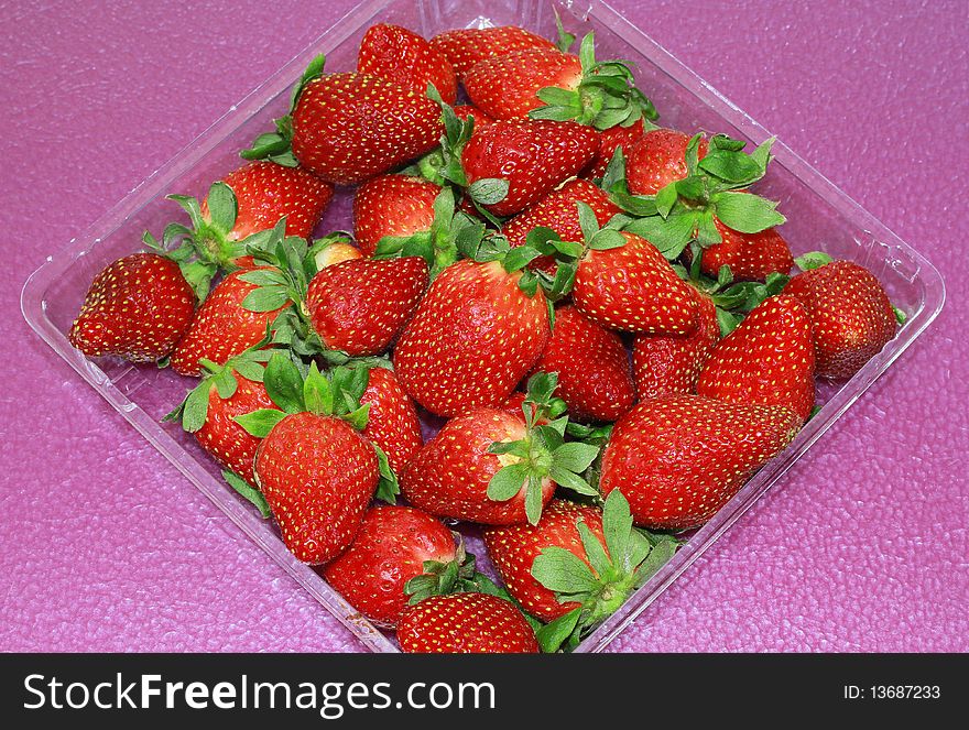 A group of red strawberries