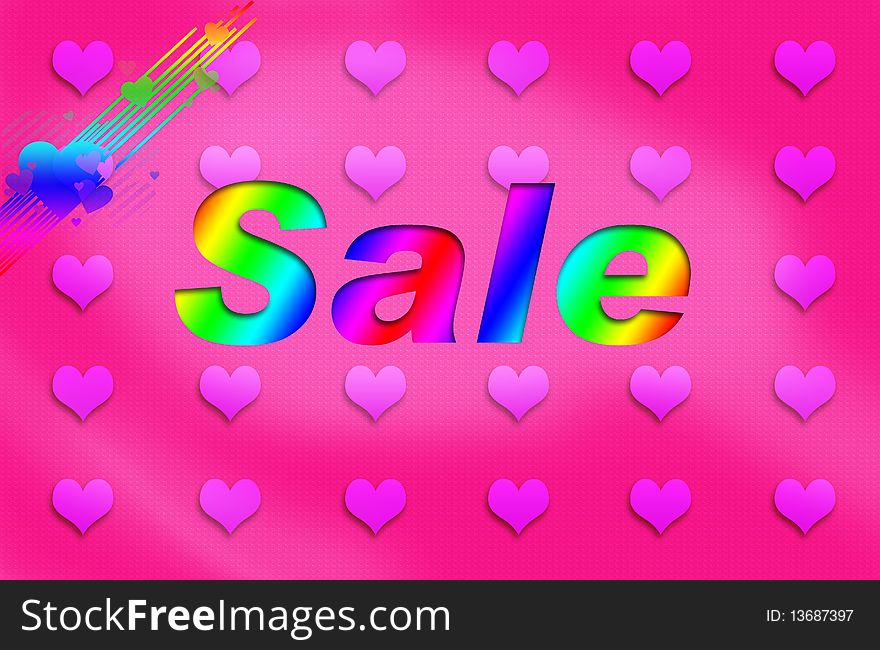 Word sale, colorful background scenery with elements of the vector. Word sale, colorful background scenery with elements of the vector