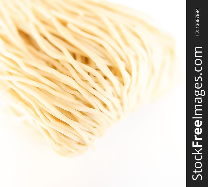 Asian Noodles on white background selective focus