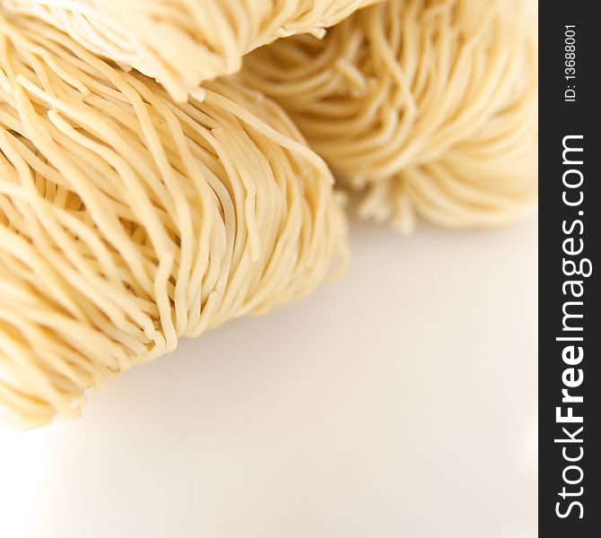 Asian Noodles on white background selective focus