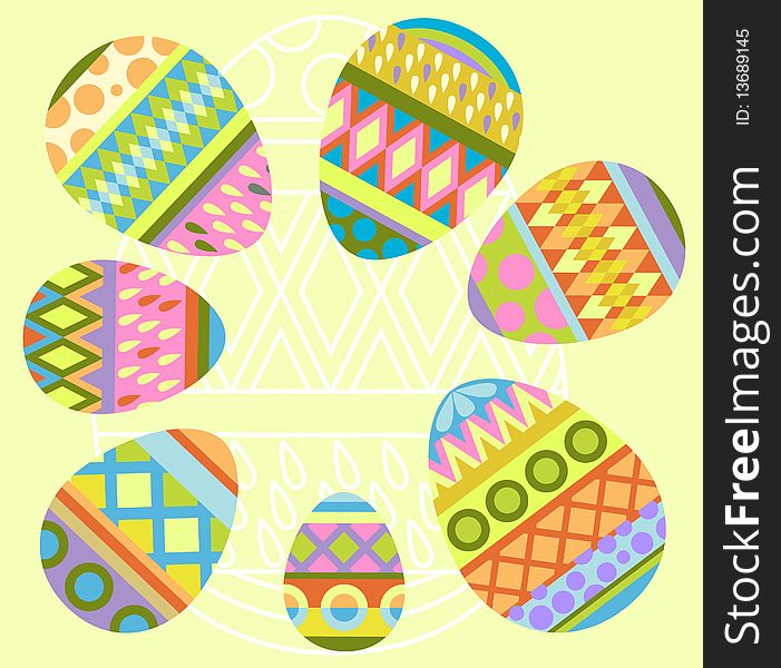 Easter eggs card in multi colors