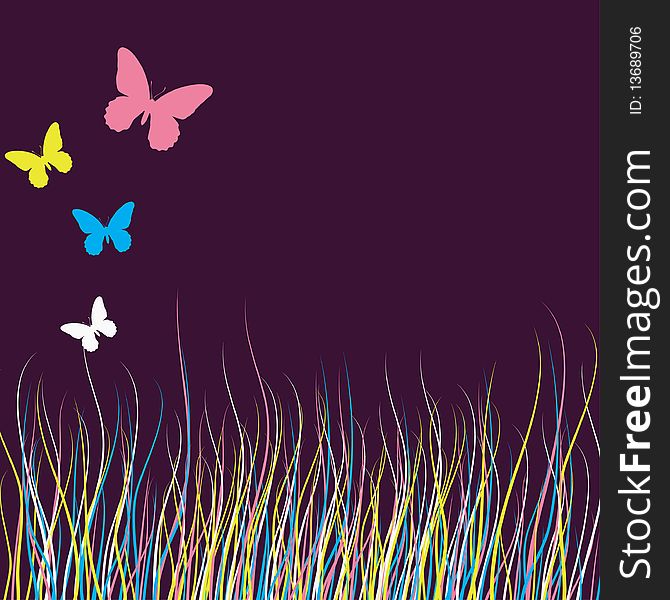 Background Design With Butterfly.