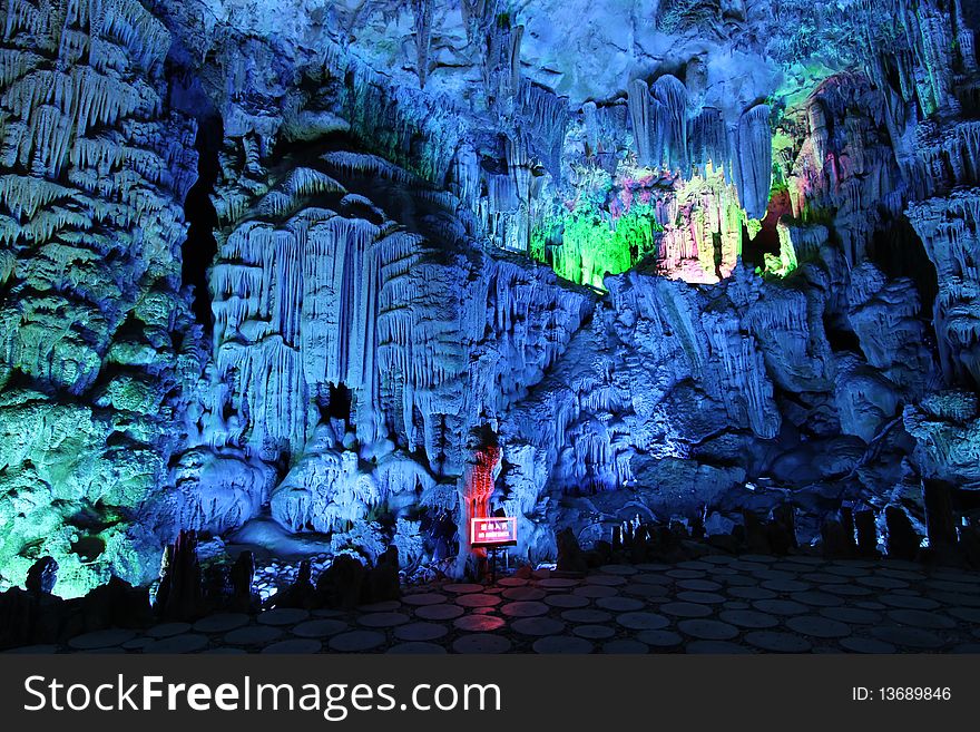 The colorfull reed flute cave. The colorfull reed flute cave