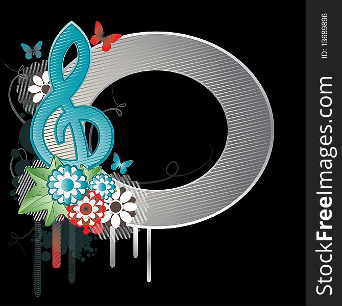 Background with Treble clef for you.Vector Illustration