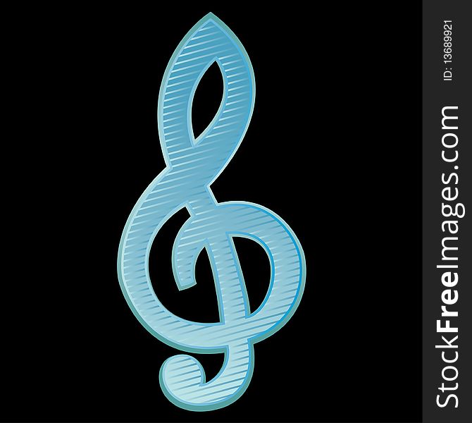 Treble clef.Vector Illustration