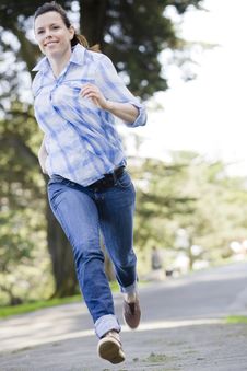 Woman Running Stock Image