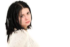 Young Teenage Girl With Braided Hair Royalty Free Stock Image