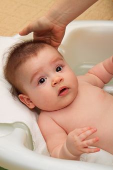 Baby Taking Bath Royalty Free Stock Photo