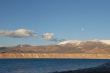 Moon In Sky Of Laguna Verde, Atacama, Chile Stock Images Moon In Sky Of Laguna Verde, Atacama, Chile Stock Images
