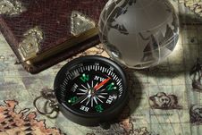Compass On The Old Map Royalty Free Stock Photography Compass On The Old Map Royalty Free Stock Photography