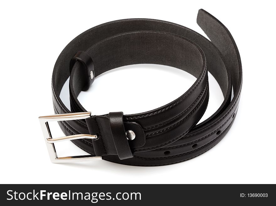 Beautiful and the leather belt on a white background