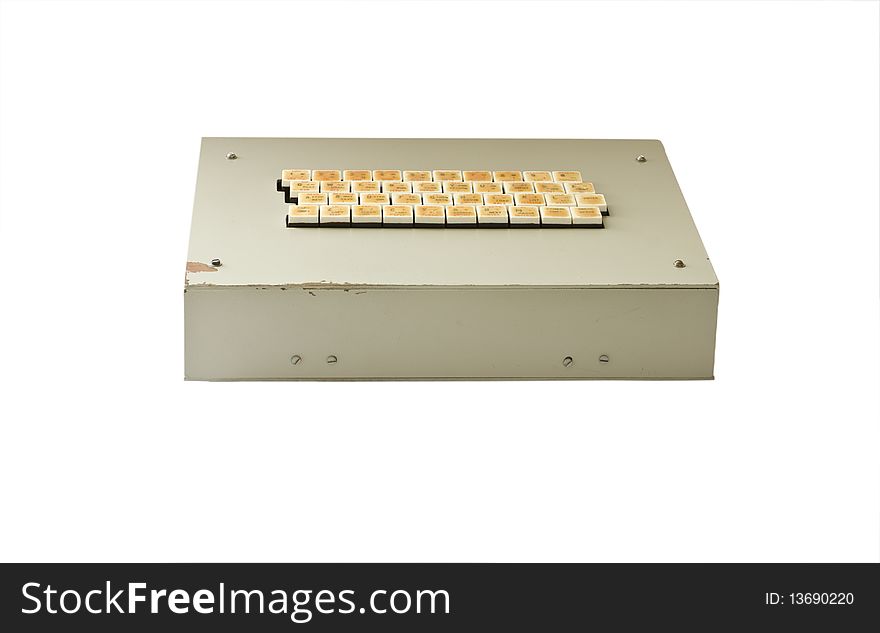 Ancient Homemade Computer Isolated On White
