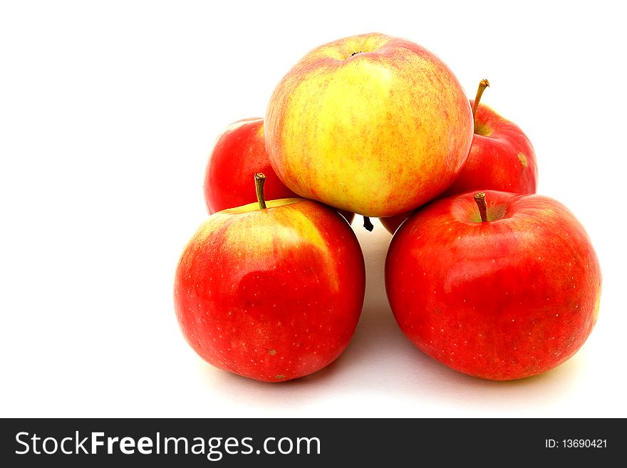 Fresh and delicious fruit apples on a white background. Fresh and delicious fruit apples on a white background
