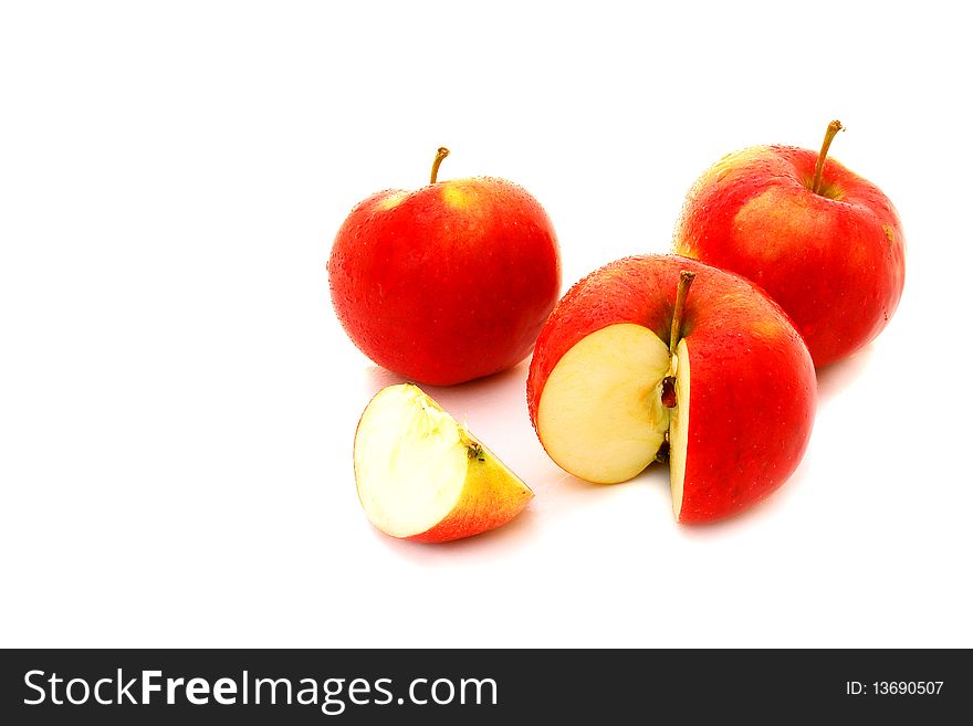 Fresh and delicious fruit apples on a white background. Fresh and delicious fruit apples on a white background
