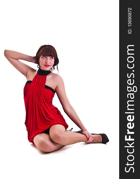 Photo seto fo a woman in red dress