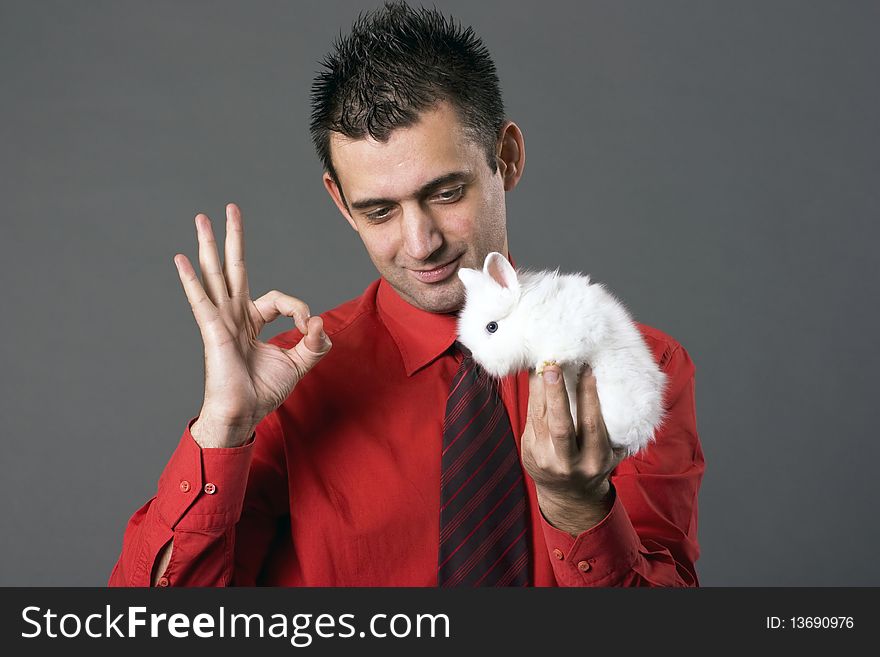 Man Holding Rabbit