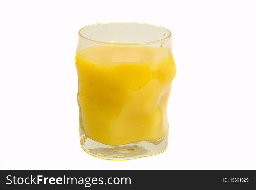 Freshly squeezed orange juice, isolated on white