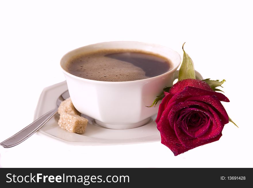 Breakfast surprise for a beautiful loving day, isolated on white, with clipping path. Breakfast surprise for a beautiful loving day, isolated on white, with clipping path