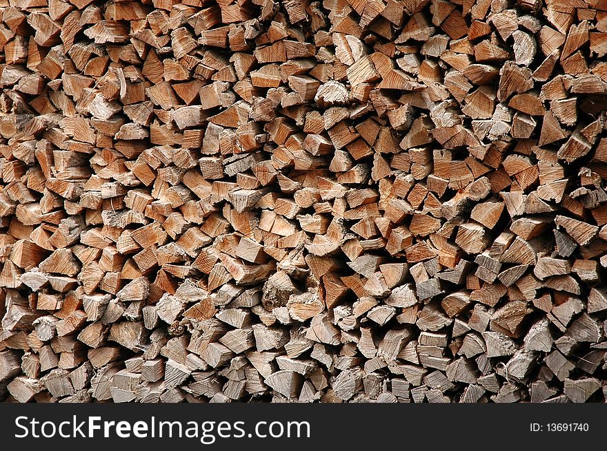 Many firewood from cold winter