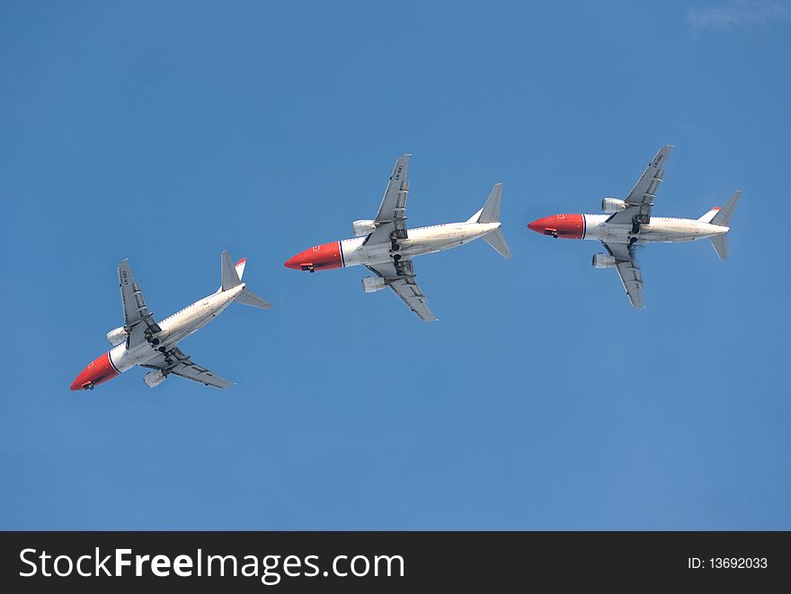 A passenger aircraft making a turn