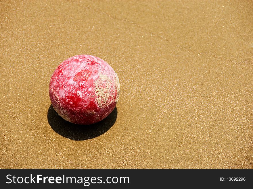 A Bocci Ball in the South Carolina sand. A Bocci Ball in the South Carolina sand.
