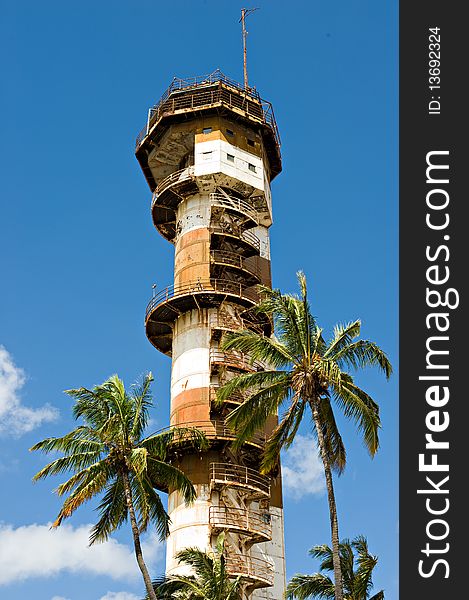 The historic control tower on Ford Island in Hawaii, still standing after the Japanese attack on Pearl Harbor. The historic control tower on Ford Island in Hawaii, still standing after the Japanese attack on Pearl Harbor