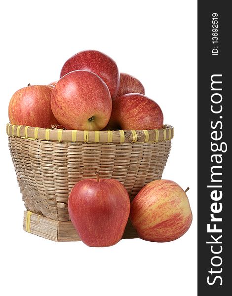 Sweet and juicy apples on a basket for dessert. Sweet and juicy apples on a basket for dessert.