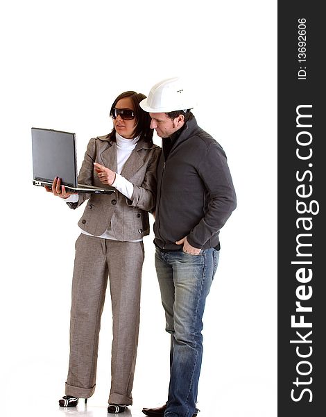Constructor with female Architect