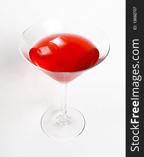 Cocktail photo in glasswares on a white background