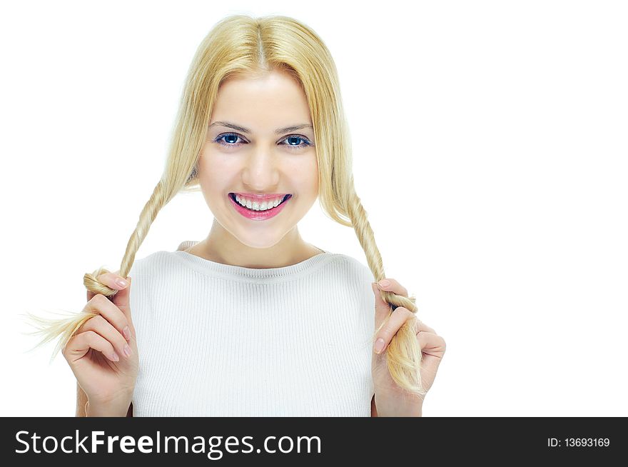Portrait of young smiling woman with a bit soft effect. Portrait of young smiling woman with a bit soft effect