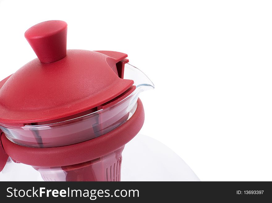 Glass Teapot Isolated On A White Background