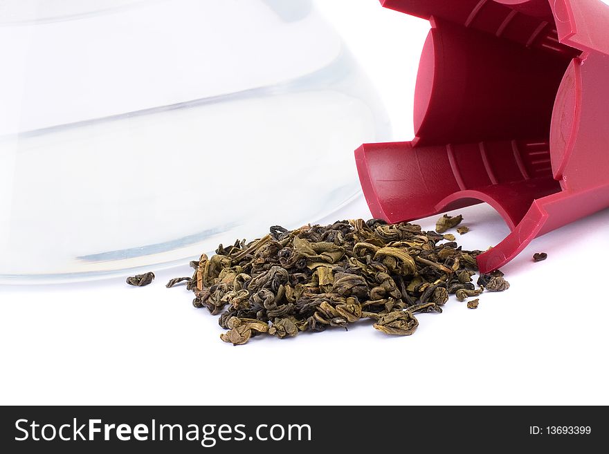 Glass Teapot Isolated On A White Background