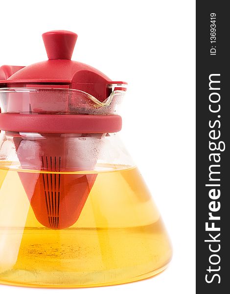 Glass teapot isolated on a white background.