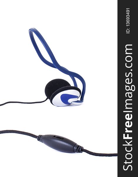 Series. black headphones isolated on white background
