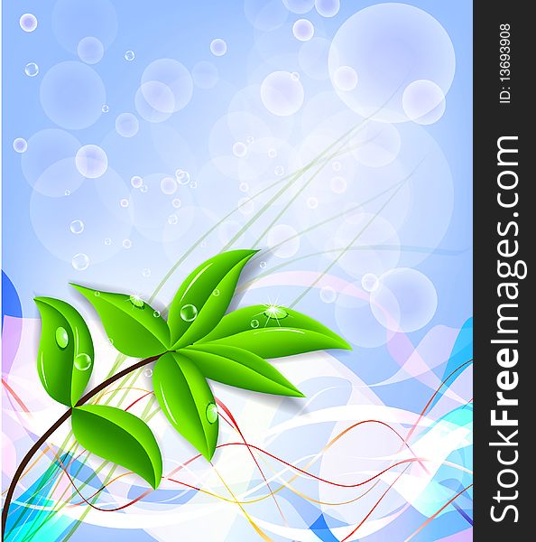 Beautiful green leaf background, vector illustration, EPS file included