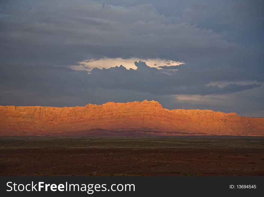 Scenic Mountain Range In Golden Light