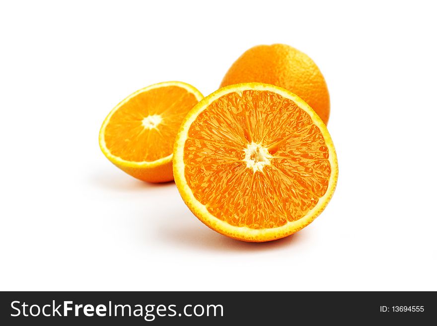 Juicy orange fruit isolated on white background