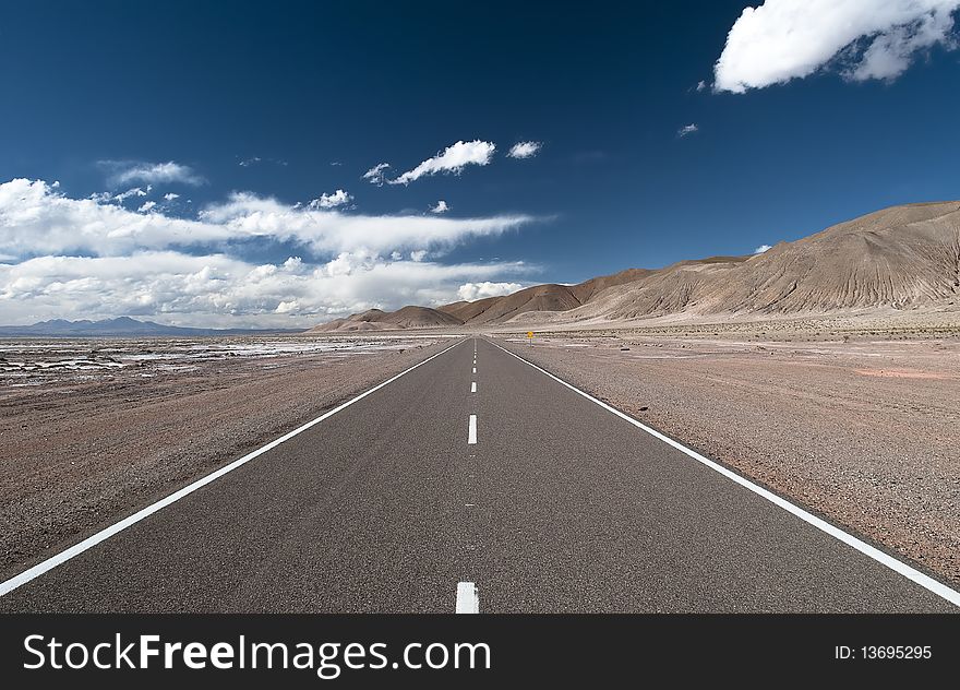 Road in a desert in argentina