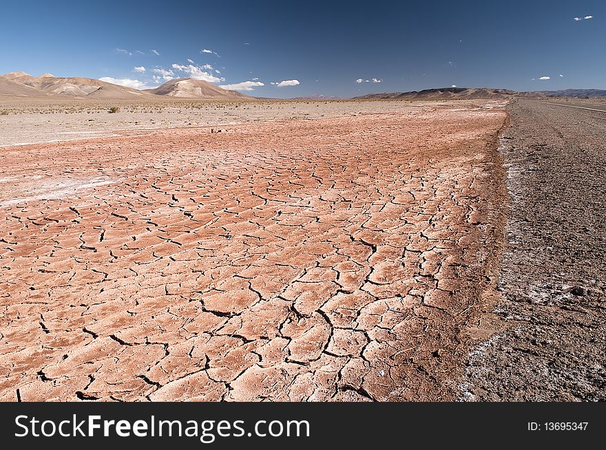 Red desert in north argentina