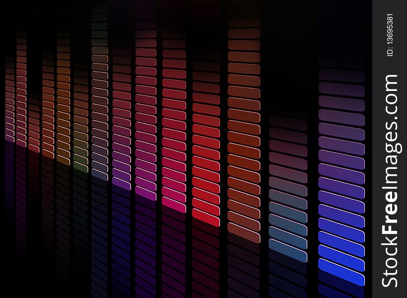 Colored disco pattern, black background