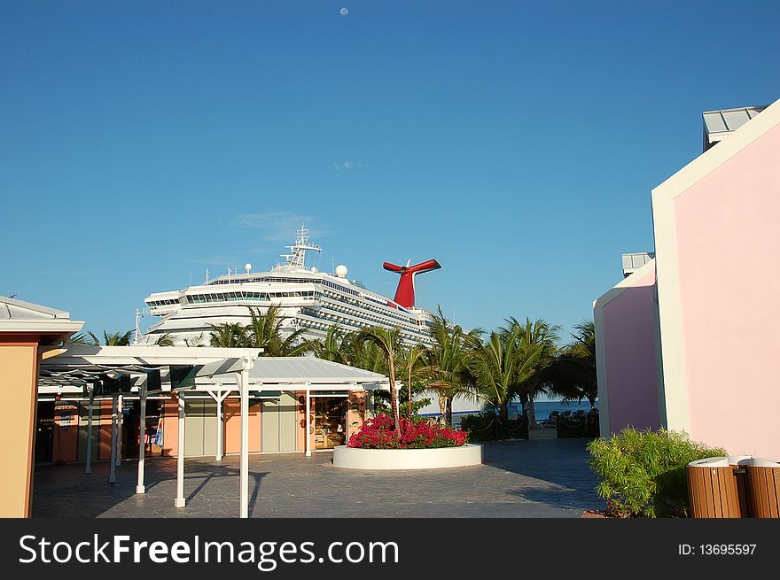 Luxury ship in port of Grand Turk